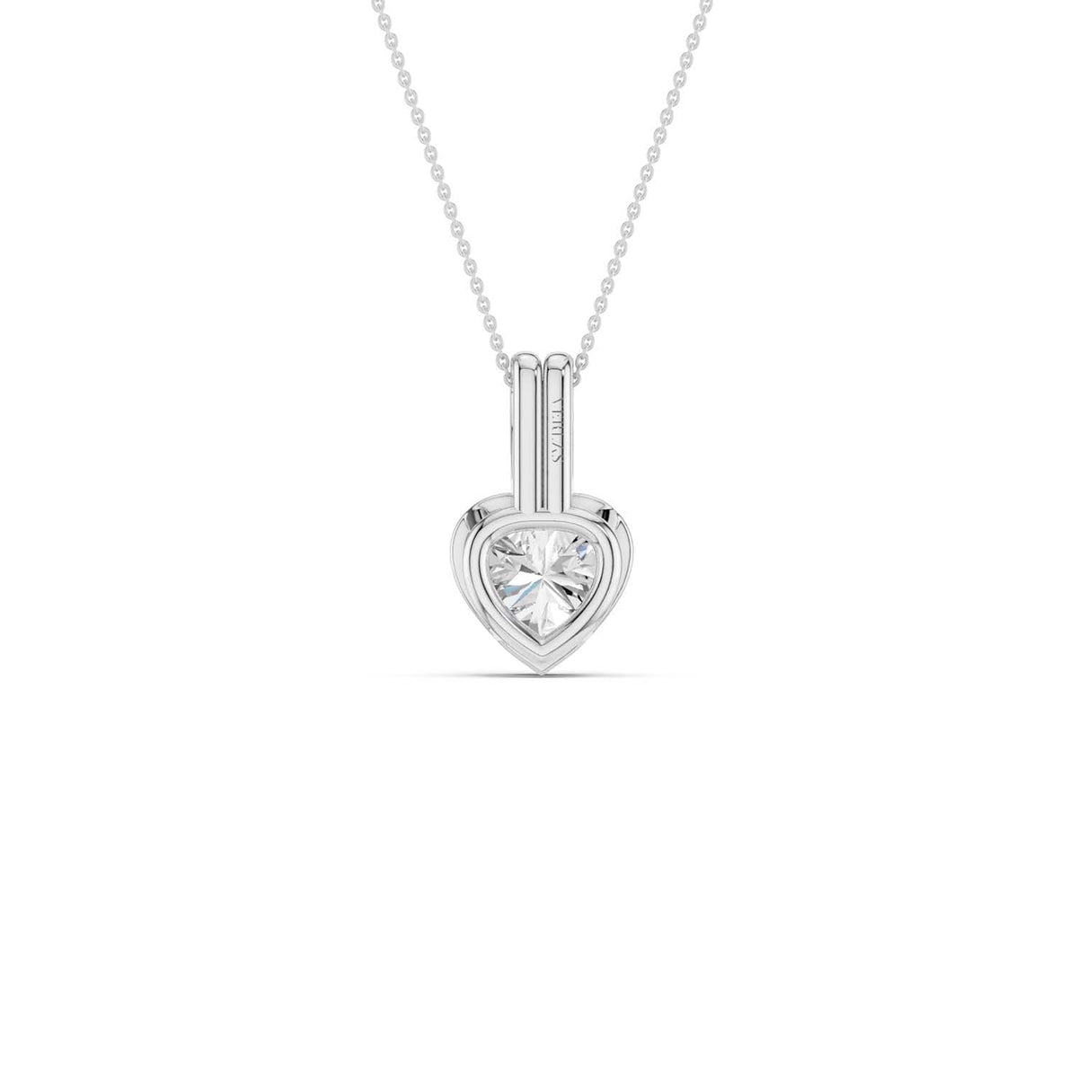 Coupled Heart Bezel Necklace