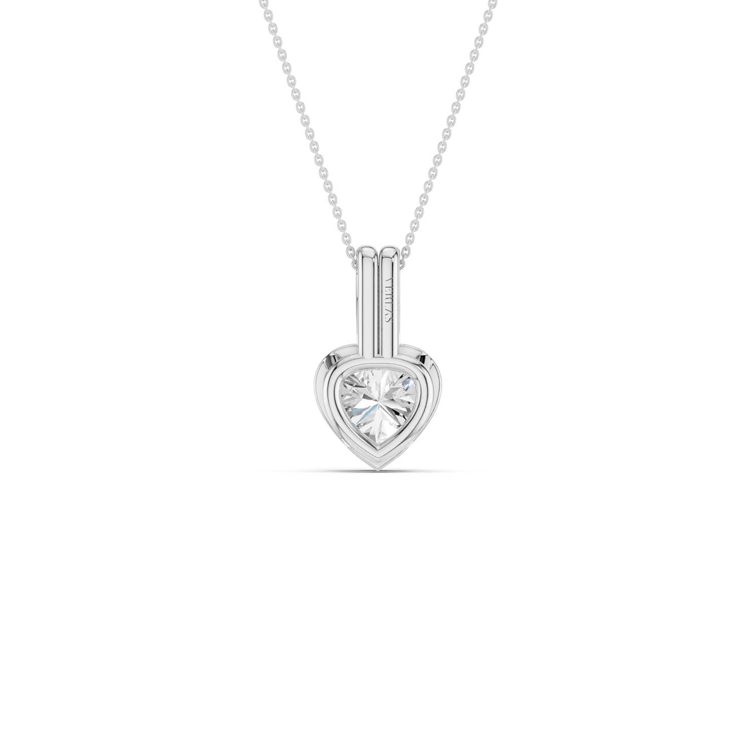 Coupled Heart Bezel Necklace