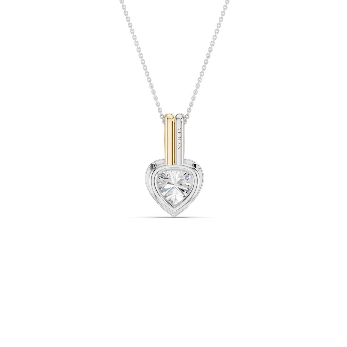 Coupled Heart Bezel Necklace