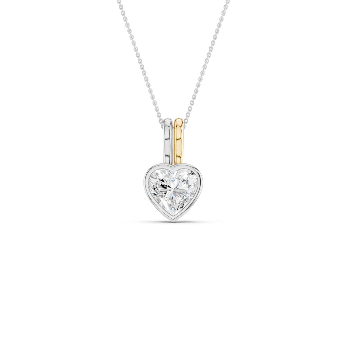 Coupled Heart Bezel Necklace