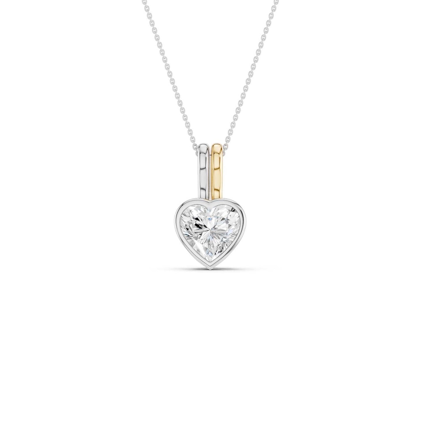 Coupled Heart Bezel Necklace