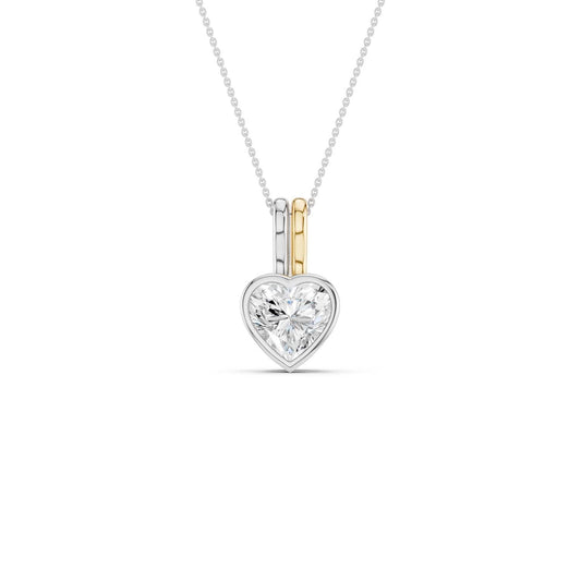 Coupled Heart Bezel Necklace