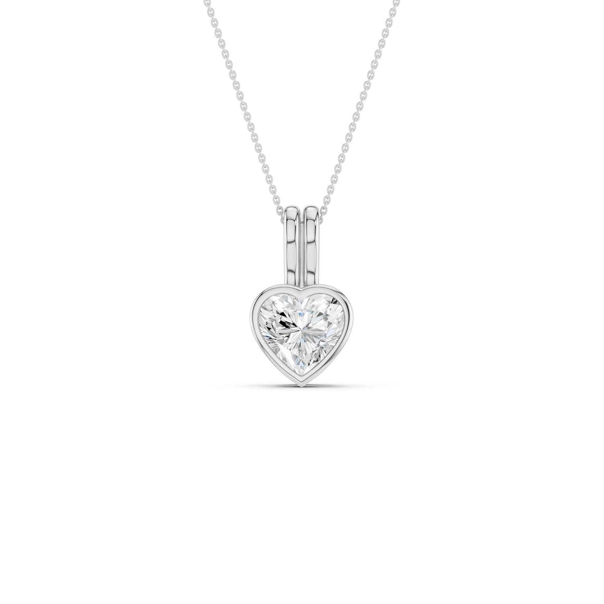 Coupled Heart Bezel Necklace