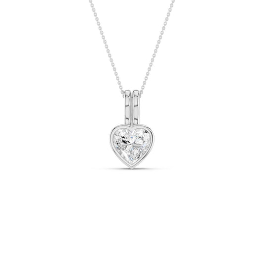 Coupled Heart Bezel Necklace