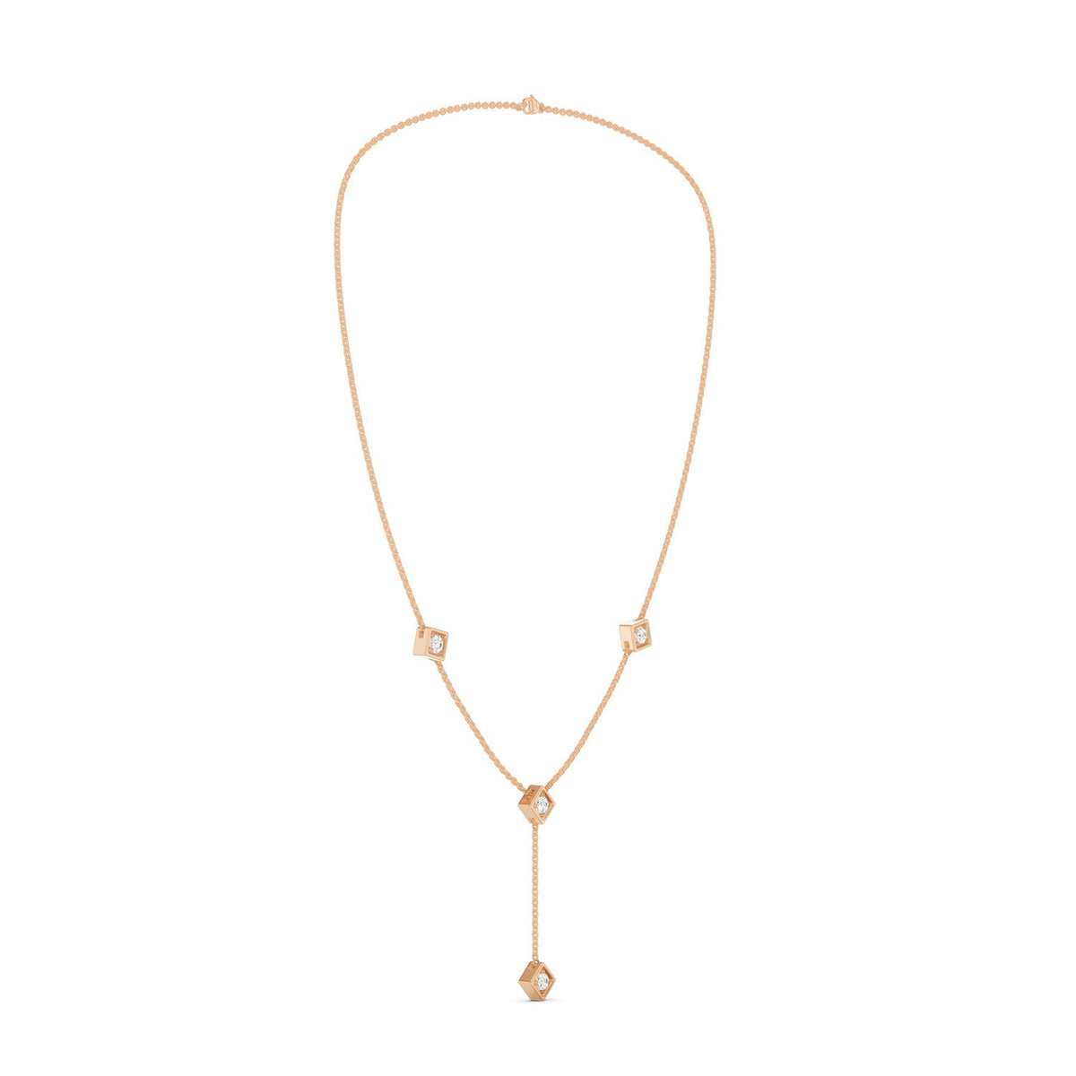 Cubic Stationed Y Necklace
