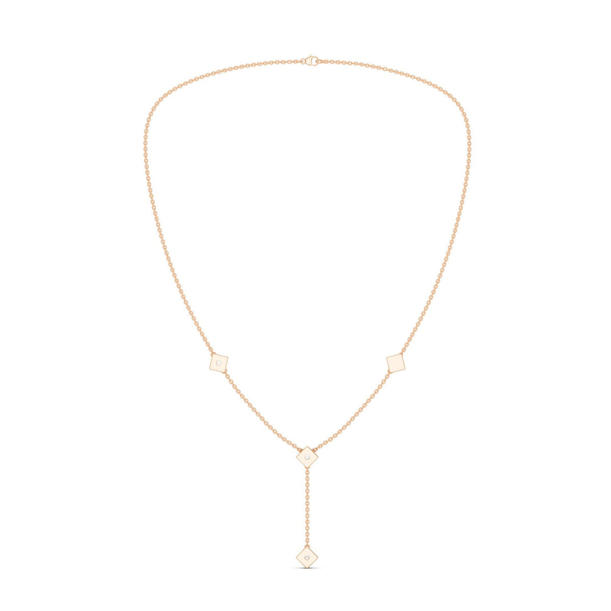 Cubic Stationed Y Necklace