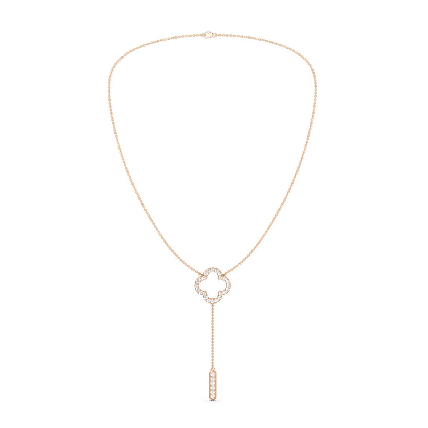 Silhouette Clover Drop Necklace