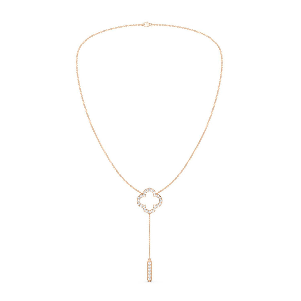 Silhouette Clover Drop Necklace