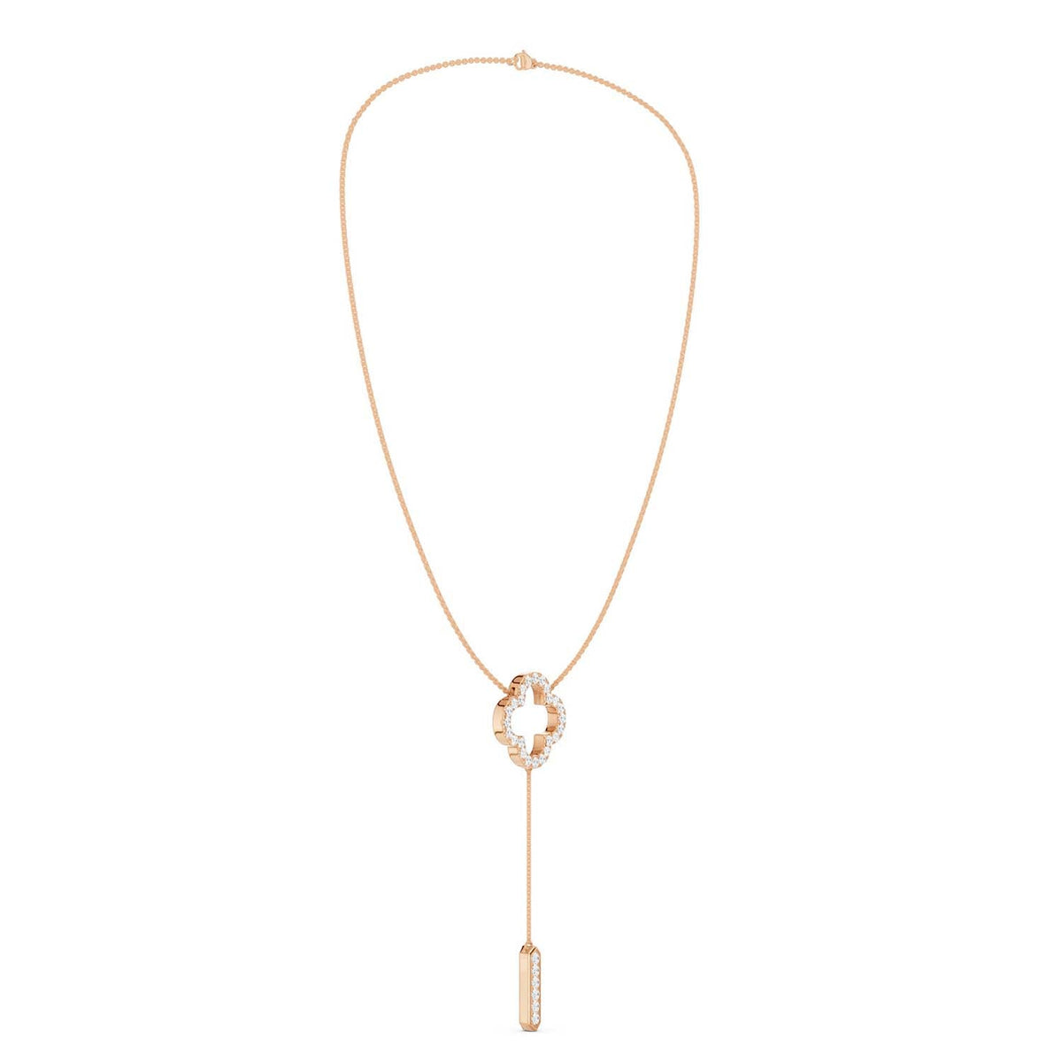 Silhouette Clover Drop Necklace
