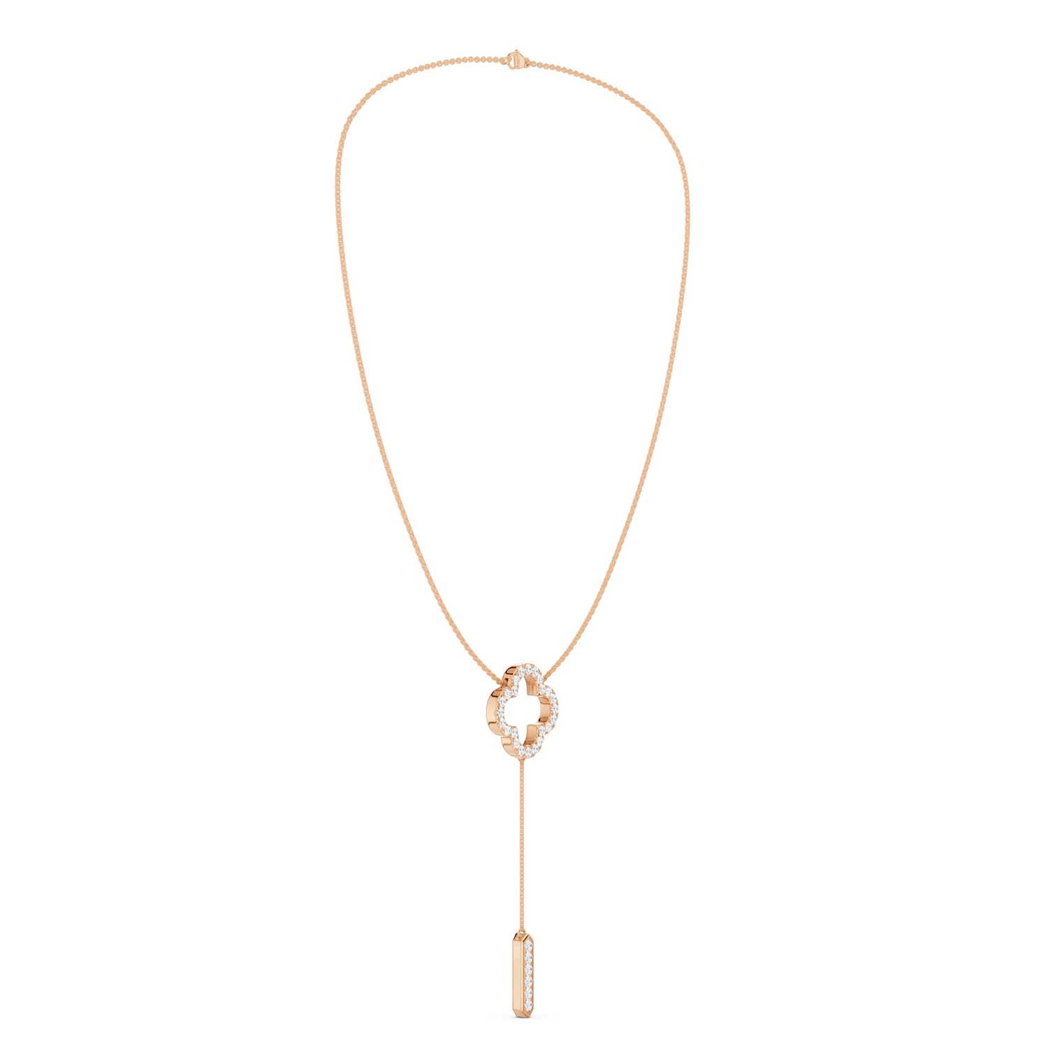 Silhouette Clover Drop Necklace