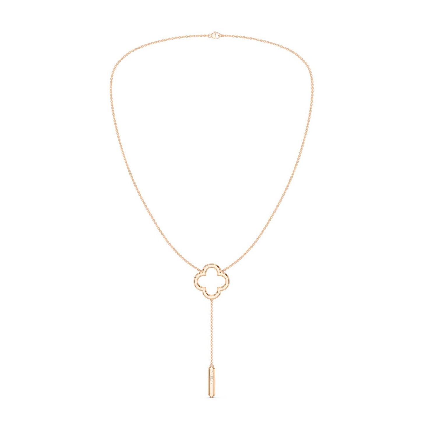 Silhouette Clover Drop Necklace