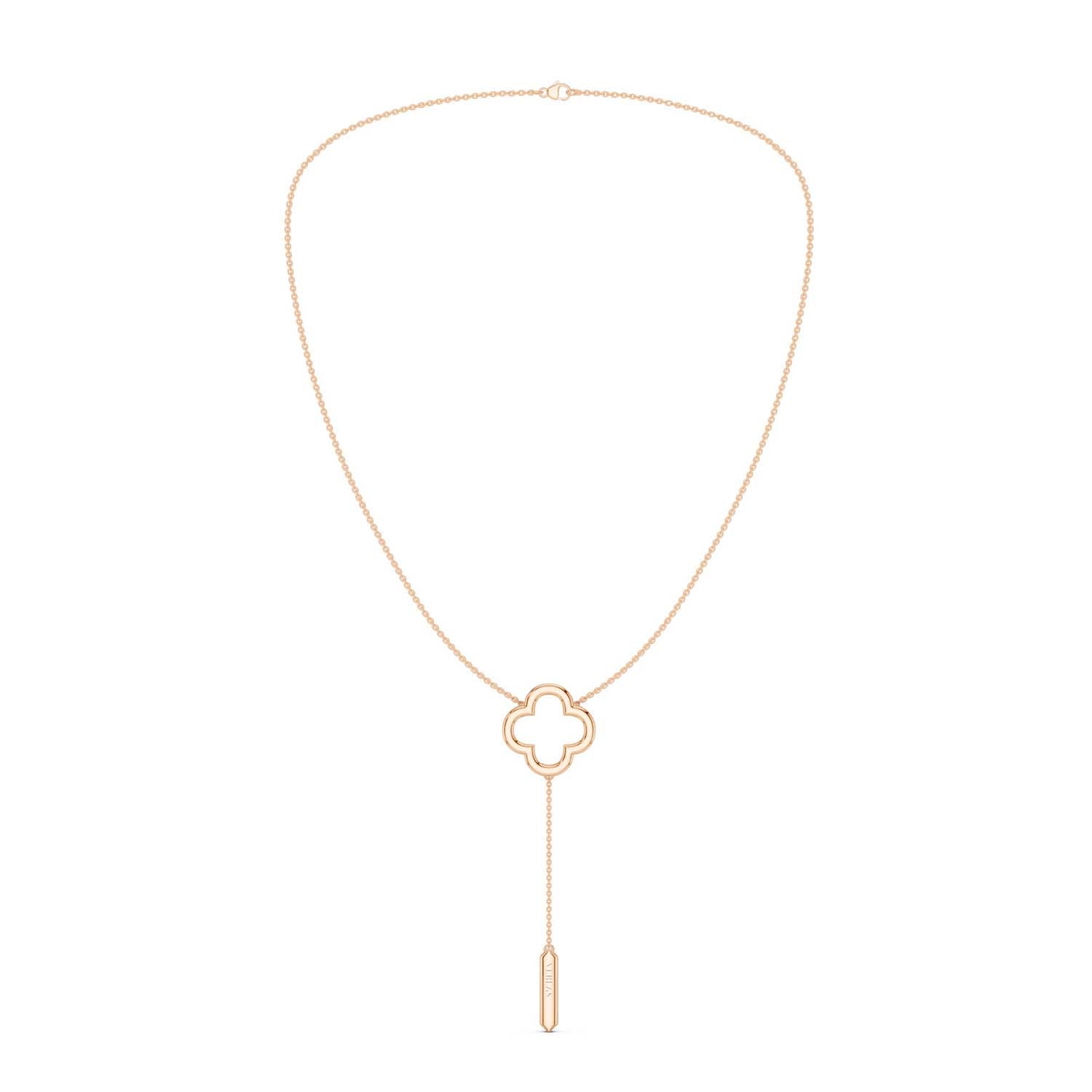 Silhouette Clover Drop Necklace