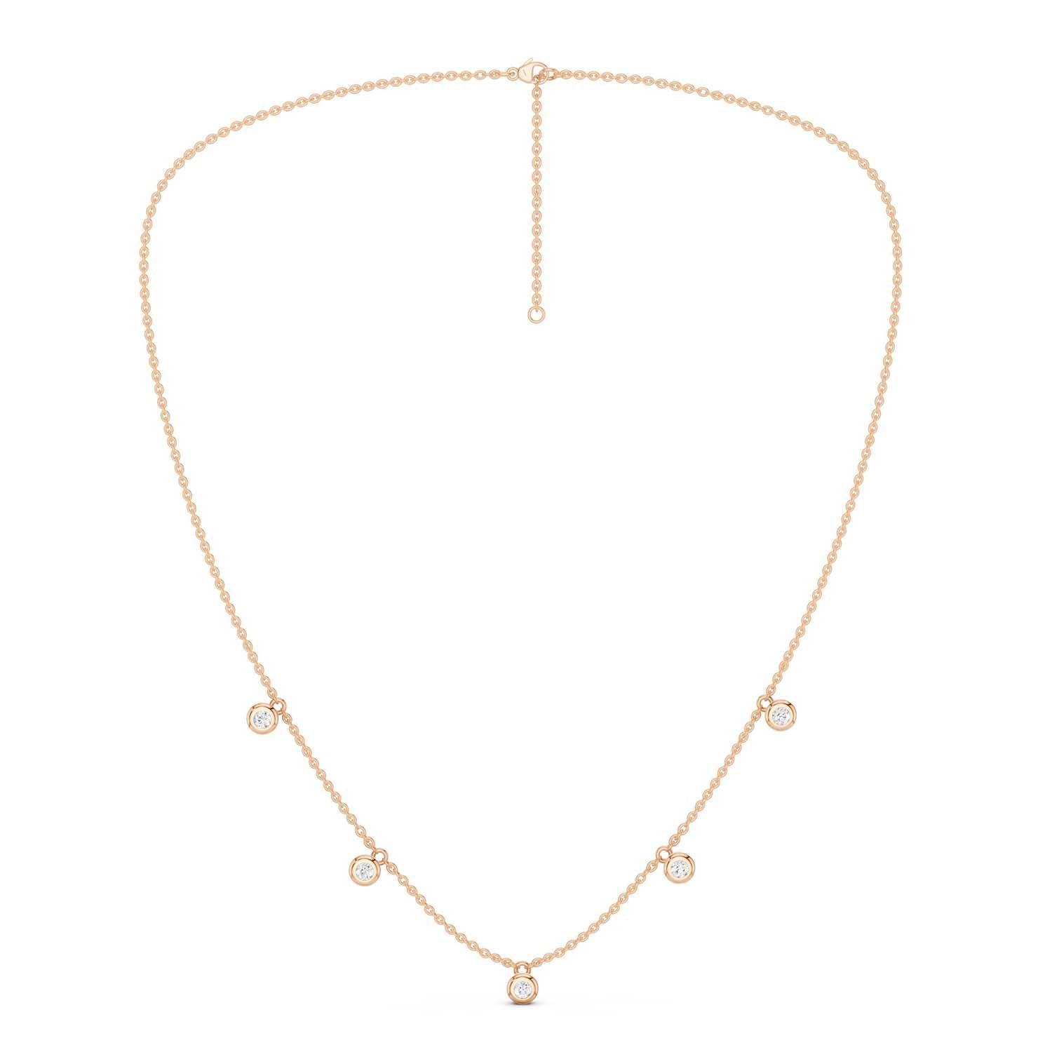 Mini-Round Encompassing Stationed Necklace