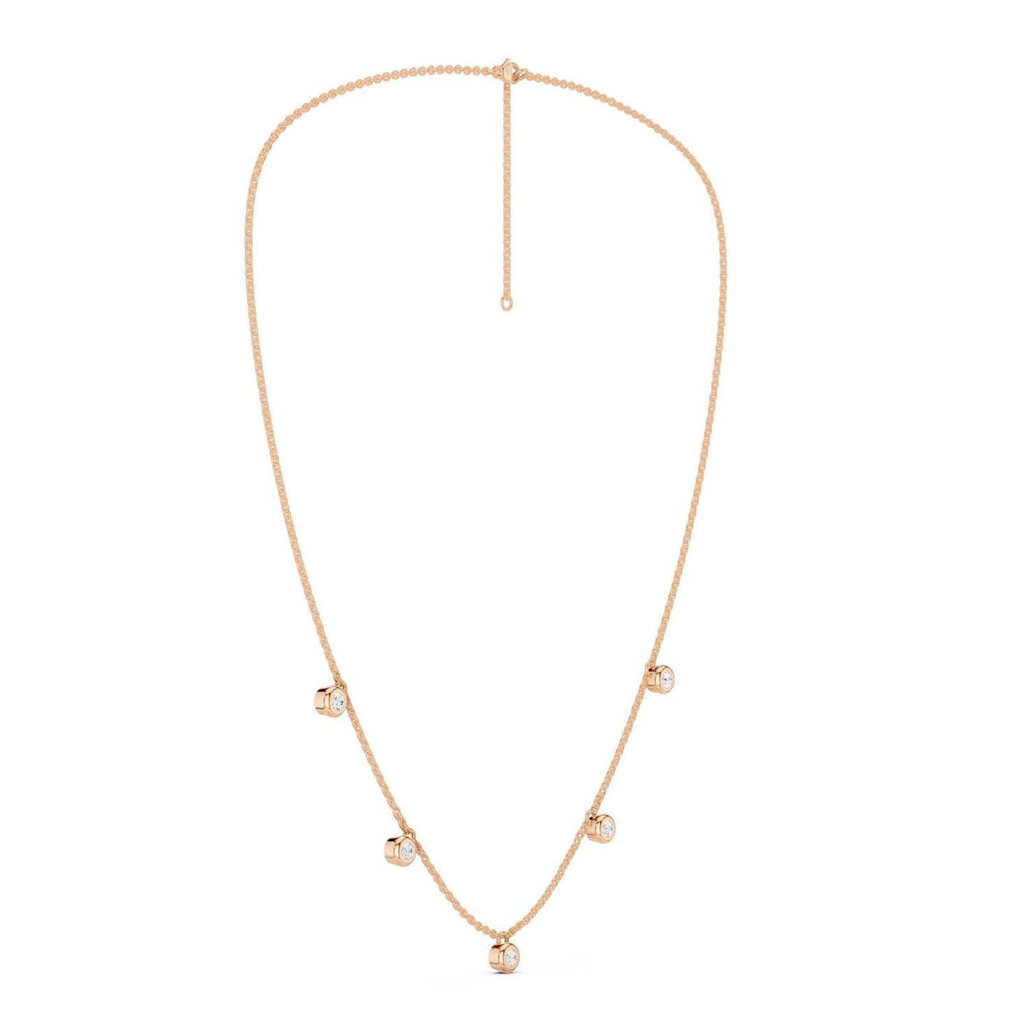 Mini-Round Encompassing Stationed Necklace
