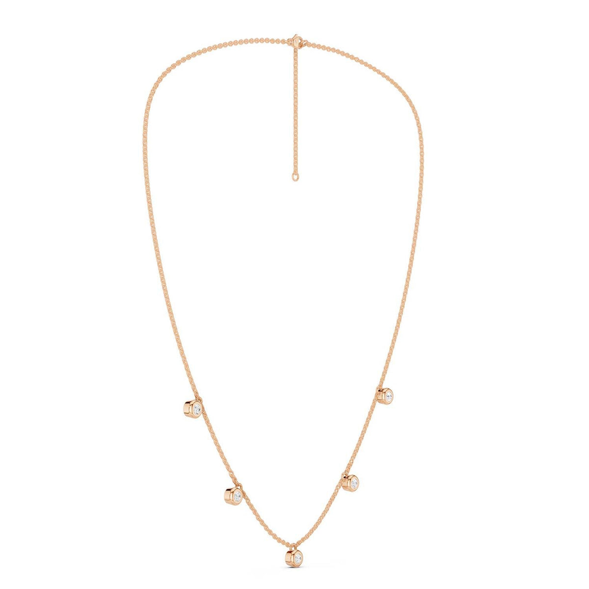 Mini-Round Encompassing Stationed Necklace