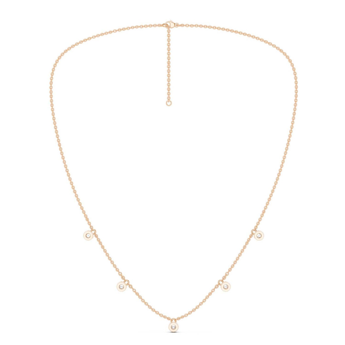 Mini-Round Encompassing Stationed Necklace