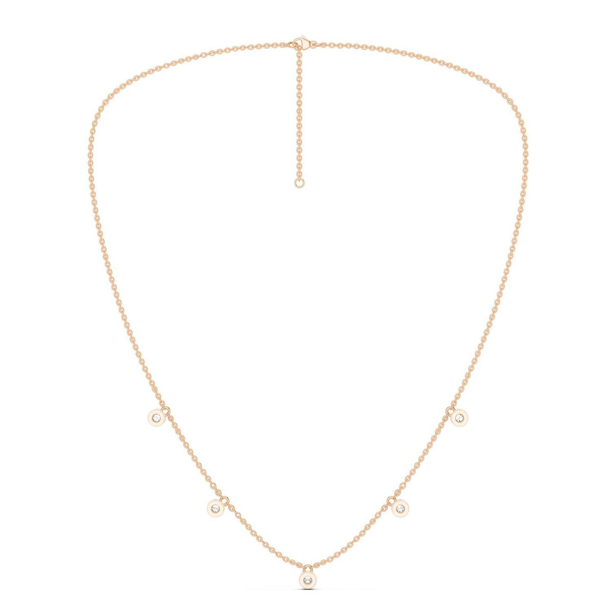 Mini-Round Encompassing Stationed Necklace