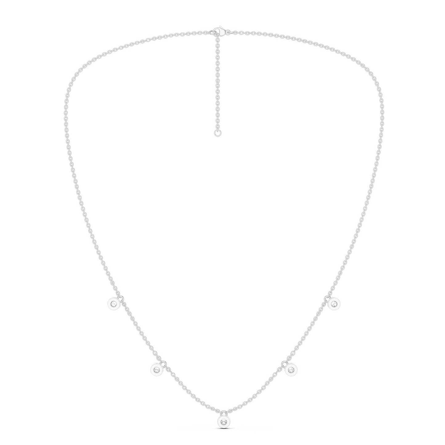 Mini-Round Encompassing Stationed Necklace