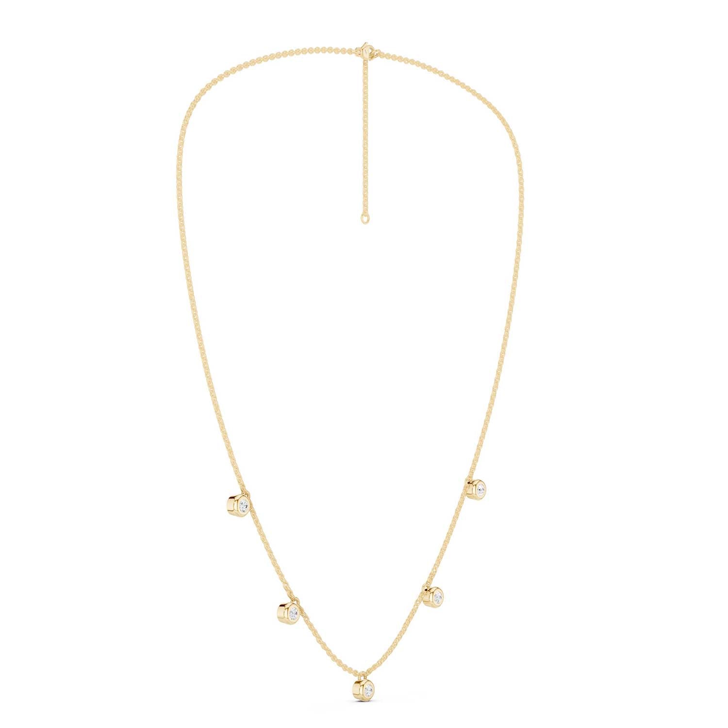 Mini-Round Encompassing Stationed Necklace