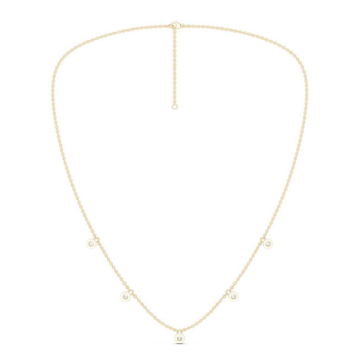 Mini-Round Encompassing Stationed Necklace