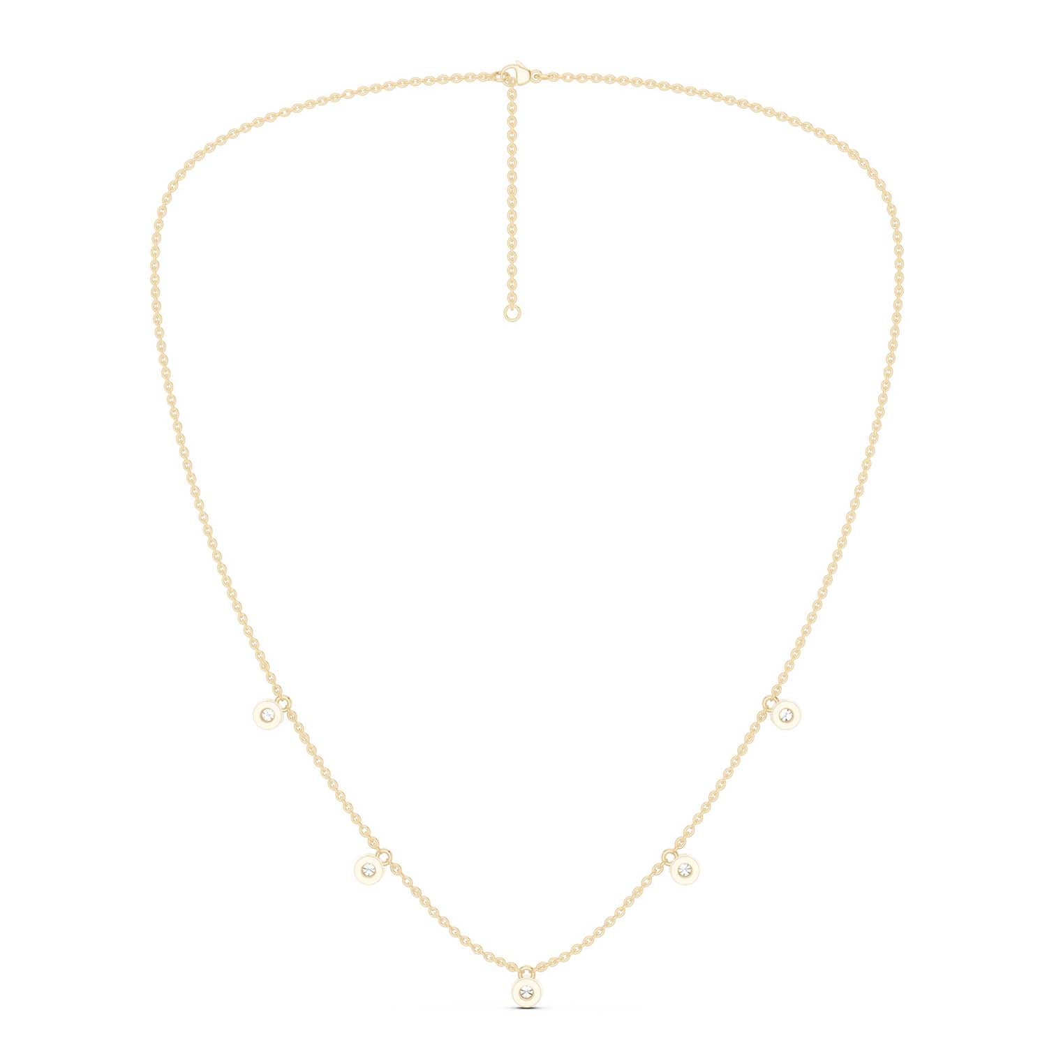 Mini-Round Encompassing Stationed Necklace