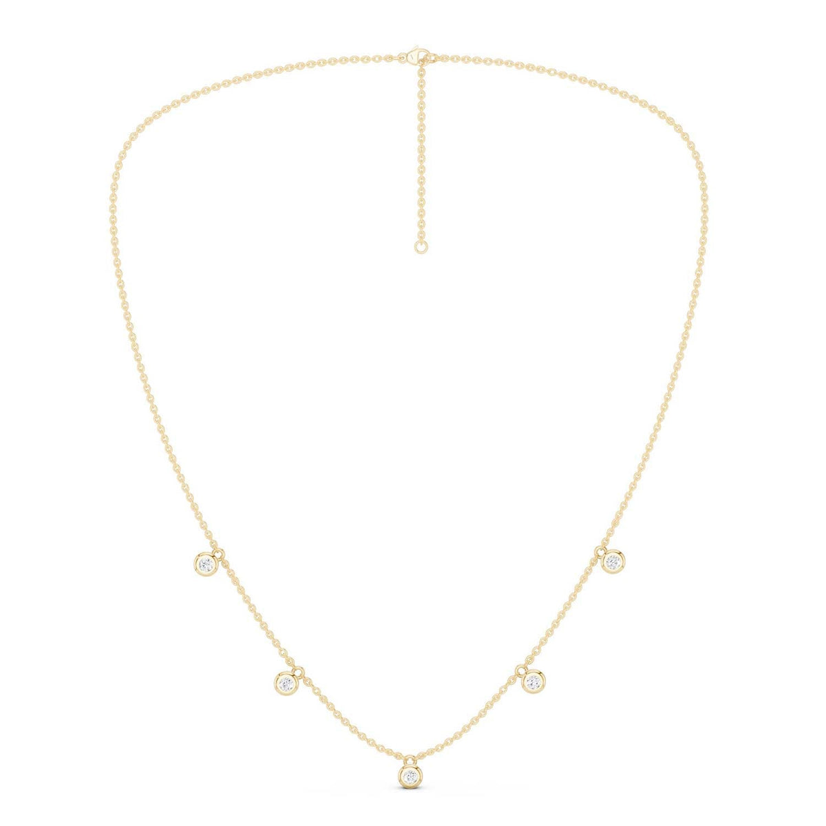 Mini-Round Encompassing Stationed Necklace