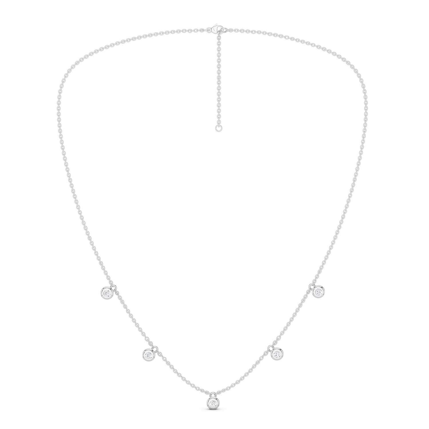 Mini-Round Encompassing Stationed Necklace