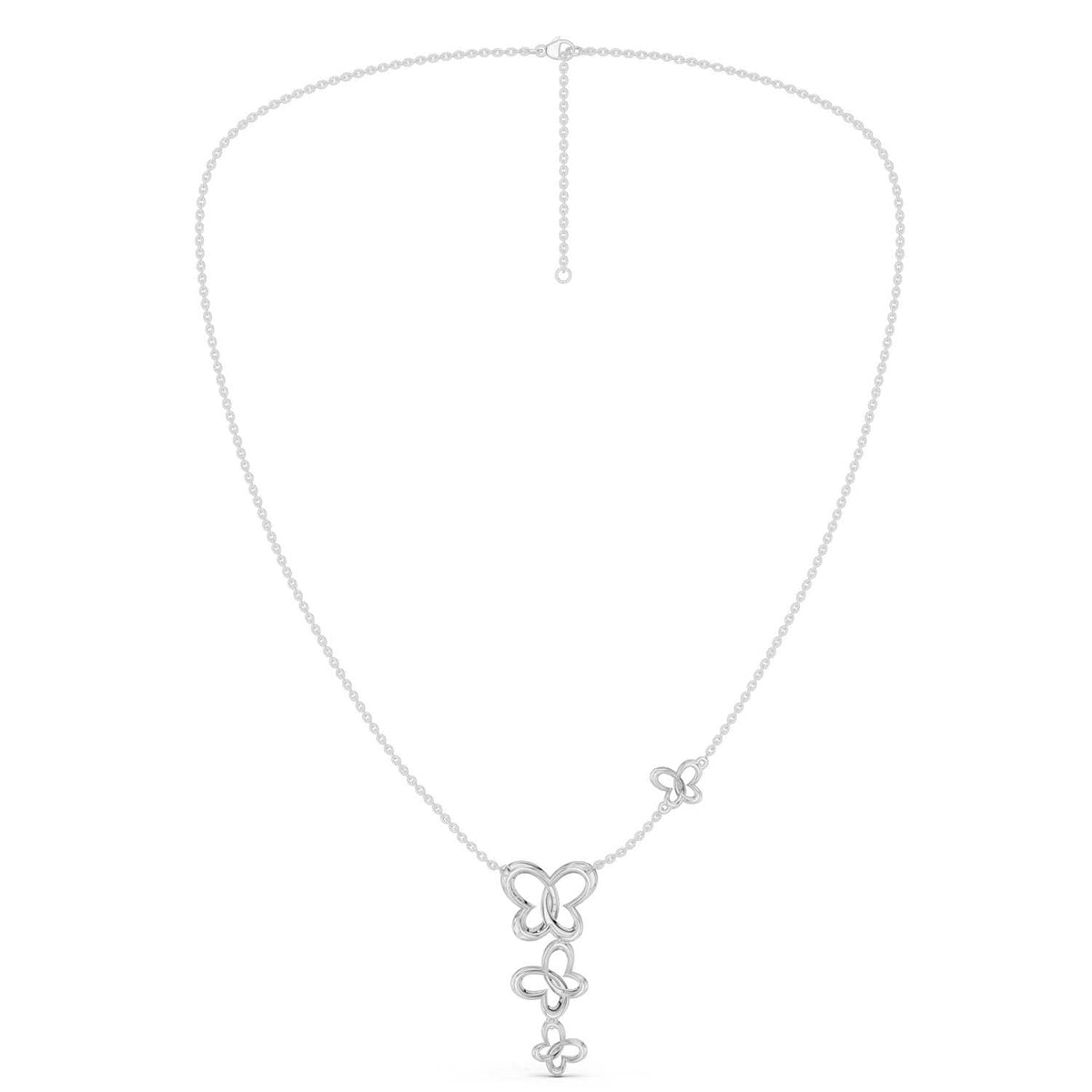 Triple Butterfly Drop Necklace