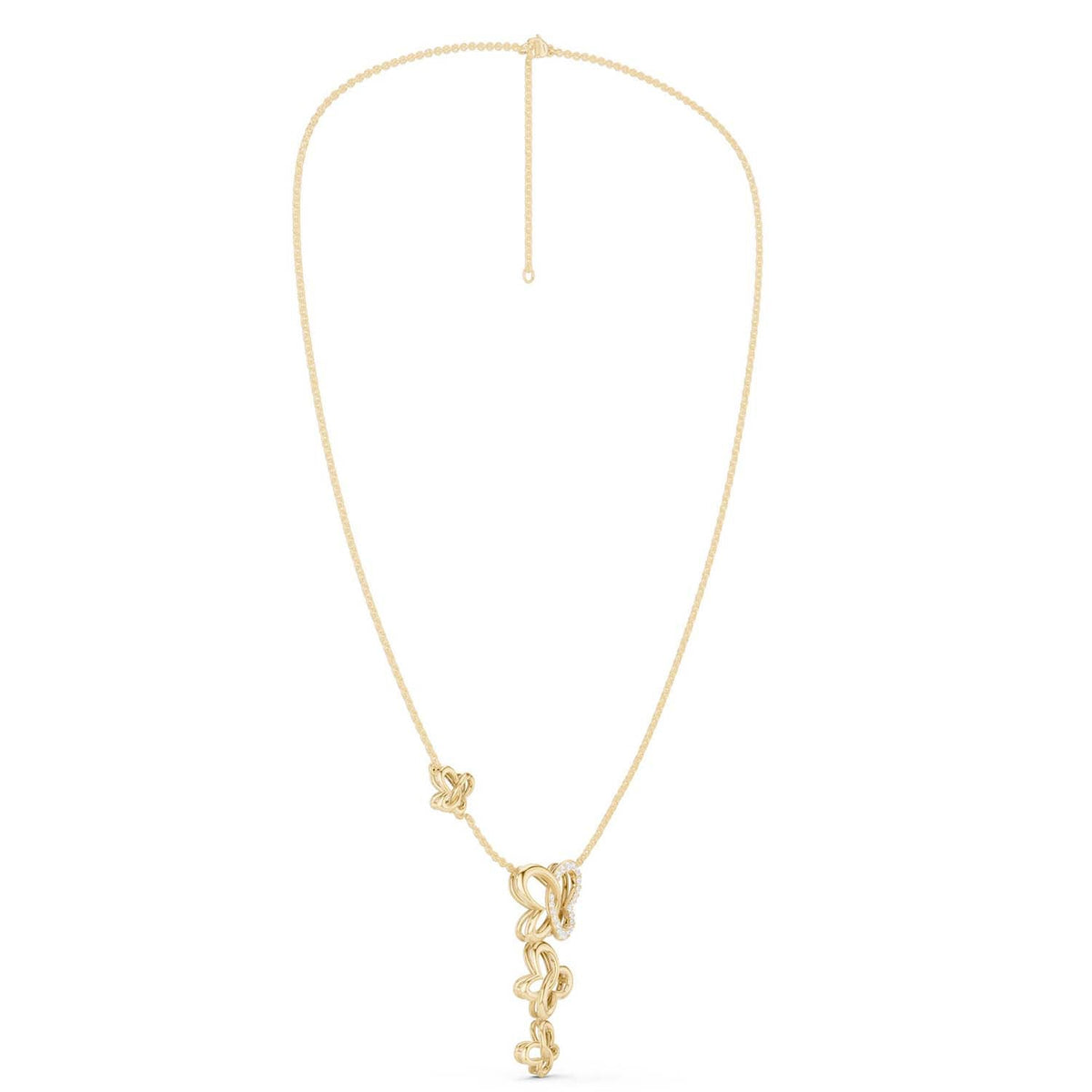 Triple Butterfly Drop Necklace