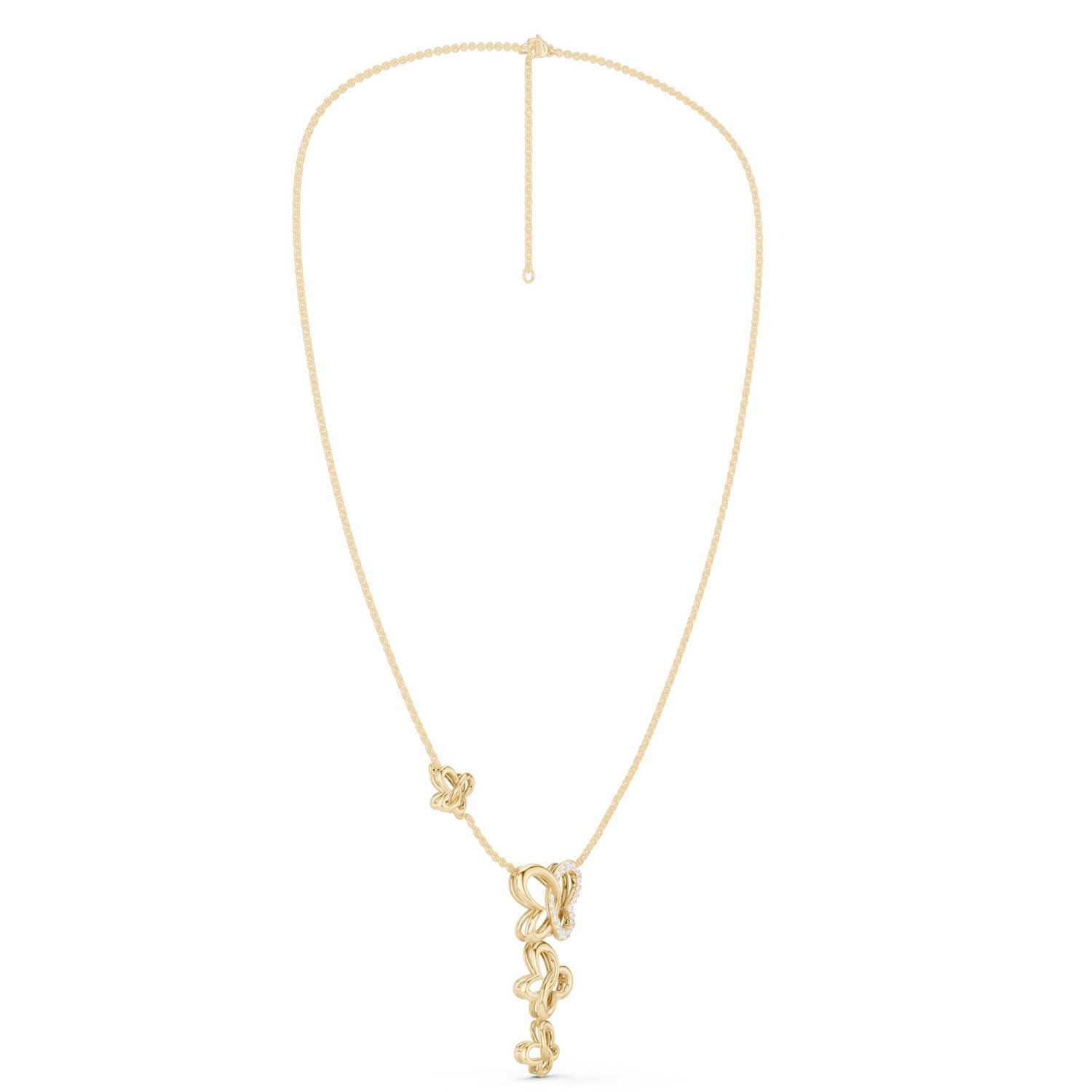 Triple Butterfly Drop Necklace