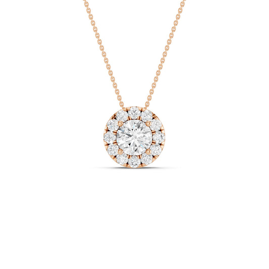 Round Halo Necklace