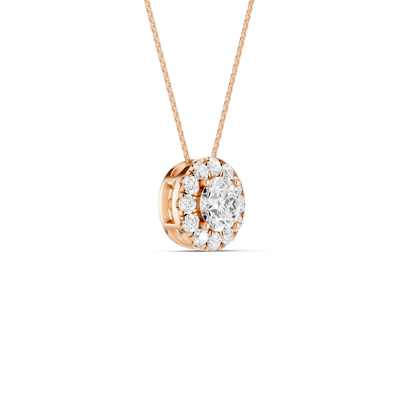 Round Halo Necklace