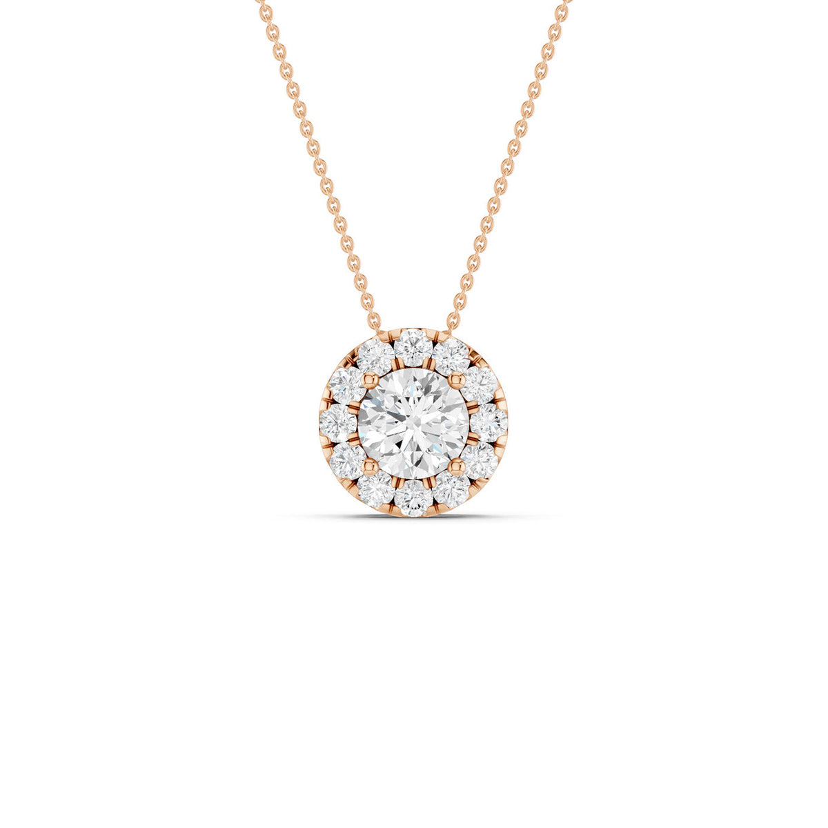 Round Halo Necklace