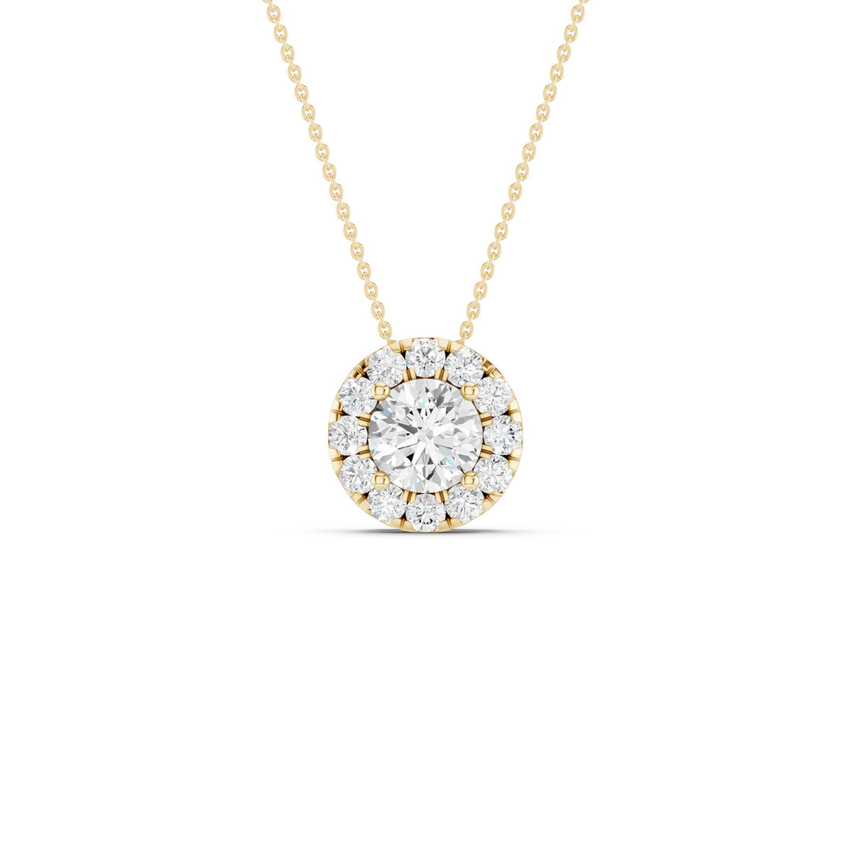Round Halo Necklace