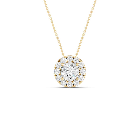 Round Halo Necklace