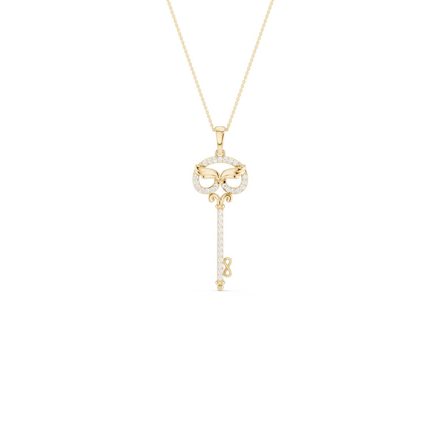 Angel Wings Key Necklace