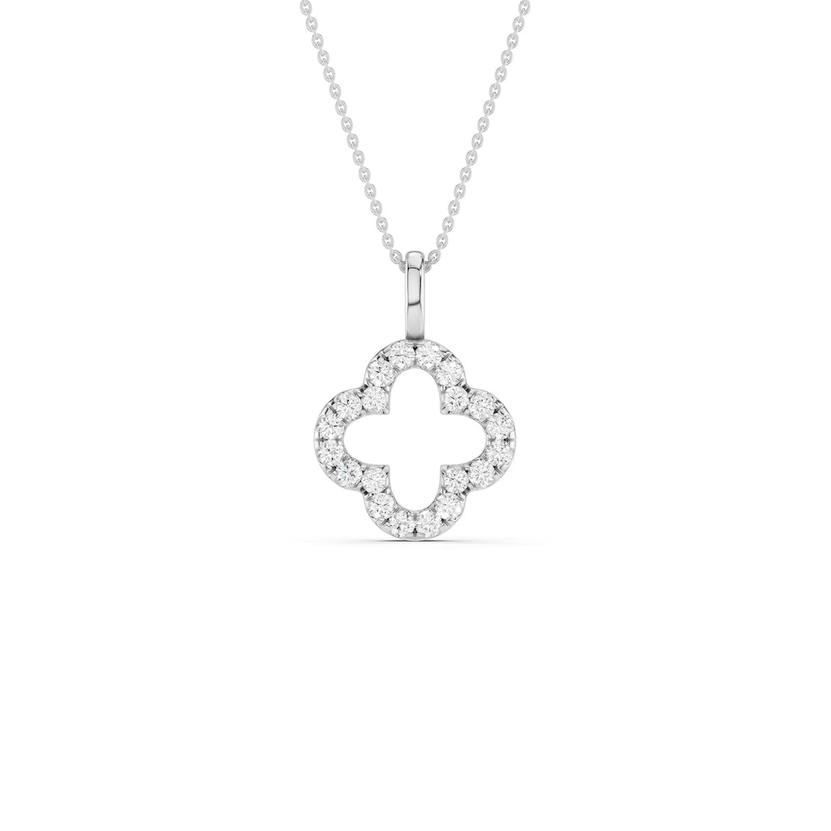Clover Silhouette Drop Necklace