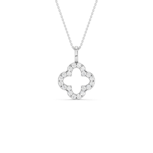 Clover Silhouette Drop Necklace