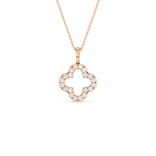 Clover Silhouette Drop Necklace