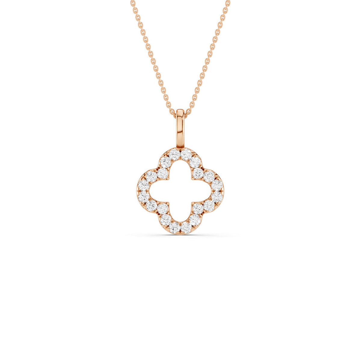 Clover Silhouette Drop Necklace
