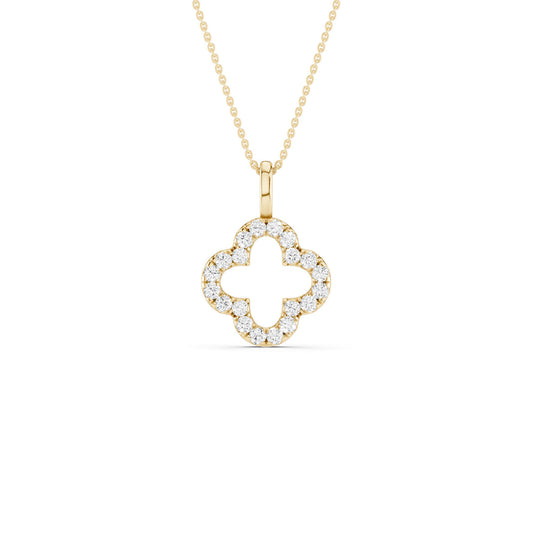 Clover Silhouette Drop Necklace