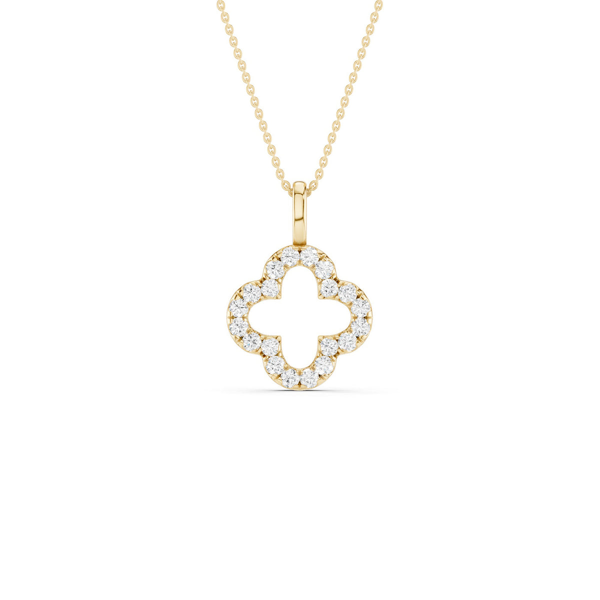 Clover Silhouette Drop Necklace
