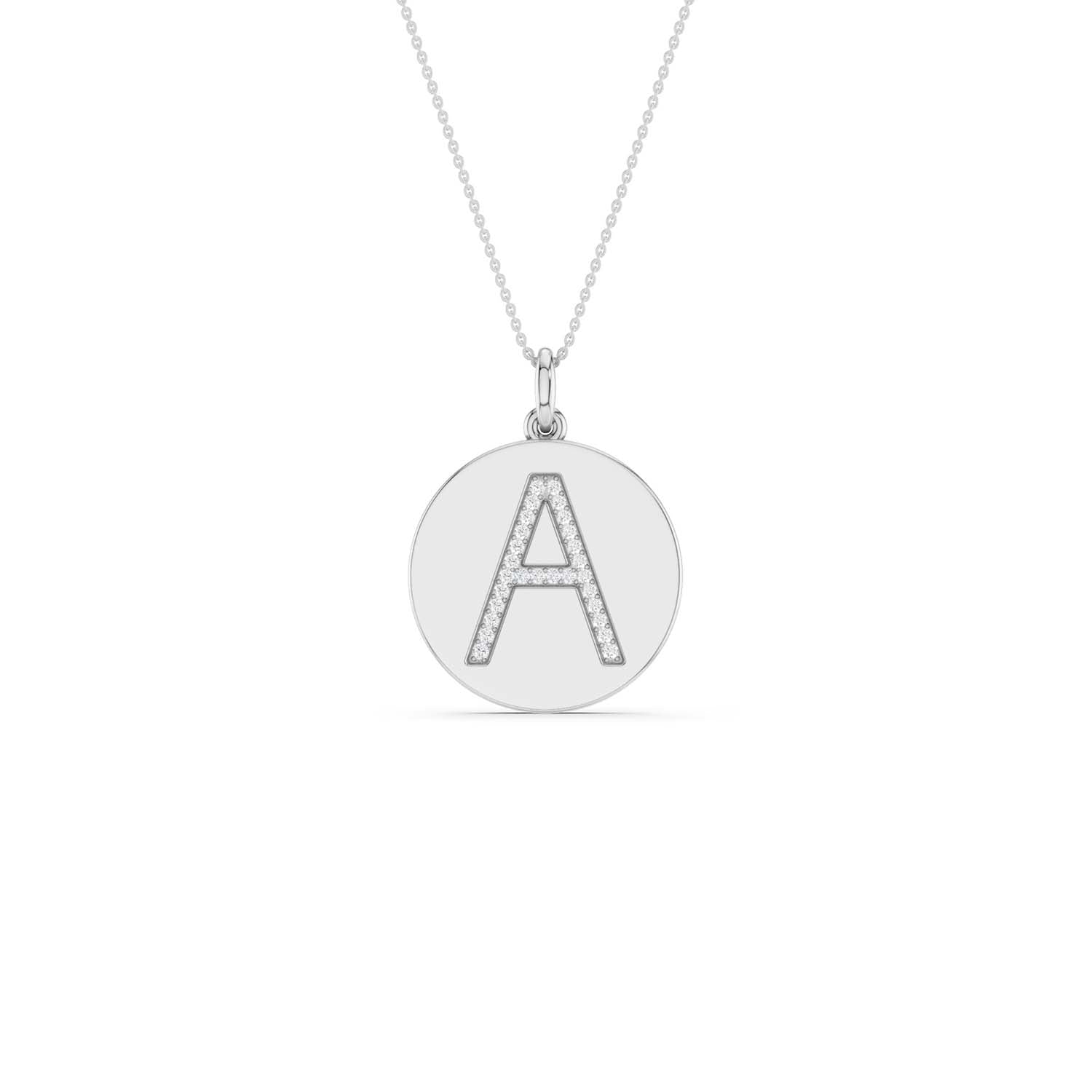 Diamond Initial Disc Necklace