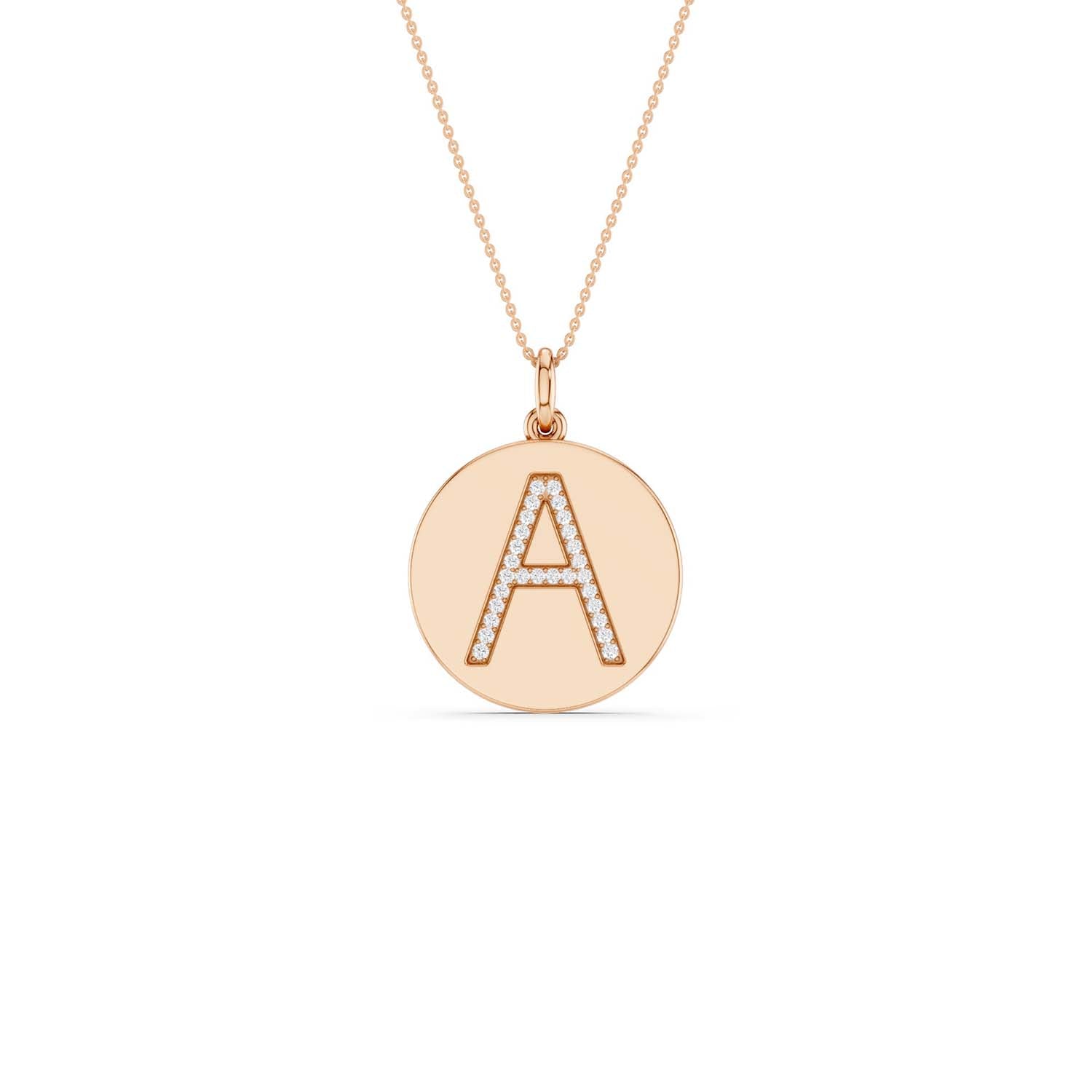 Diamond Initial Disc Necklace