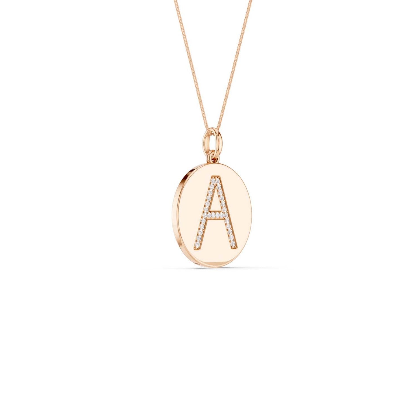 Diamond Initial Disc Necklace