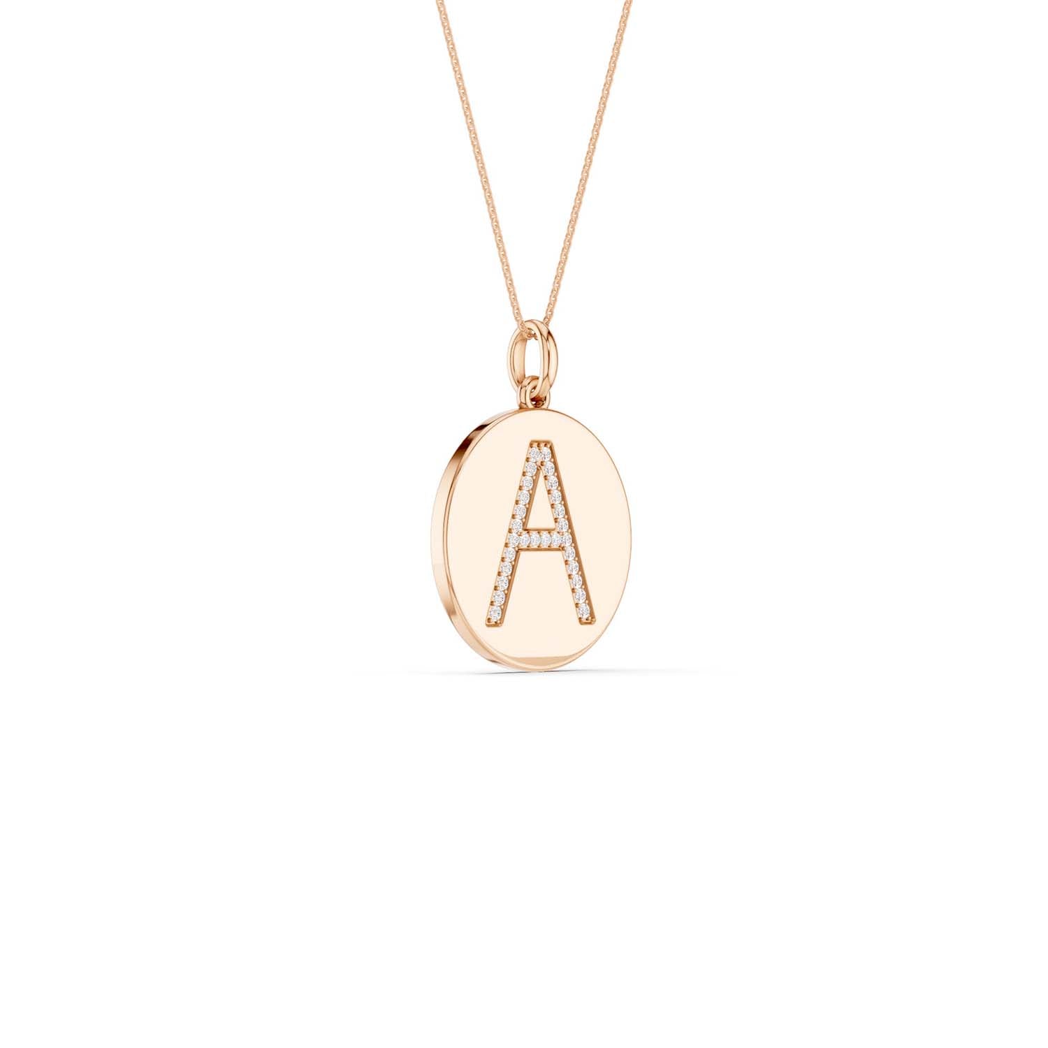 Diamond Initial Disc Necklace