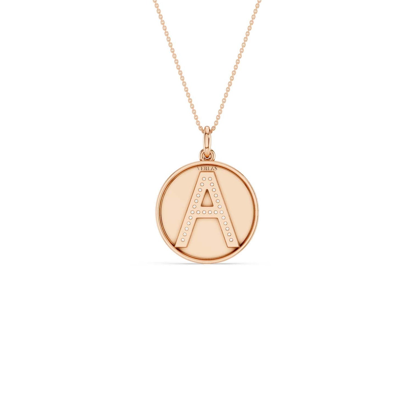 Diamond Initial Disc Necklace
