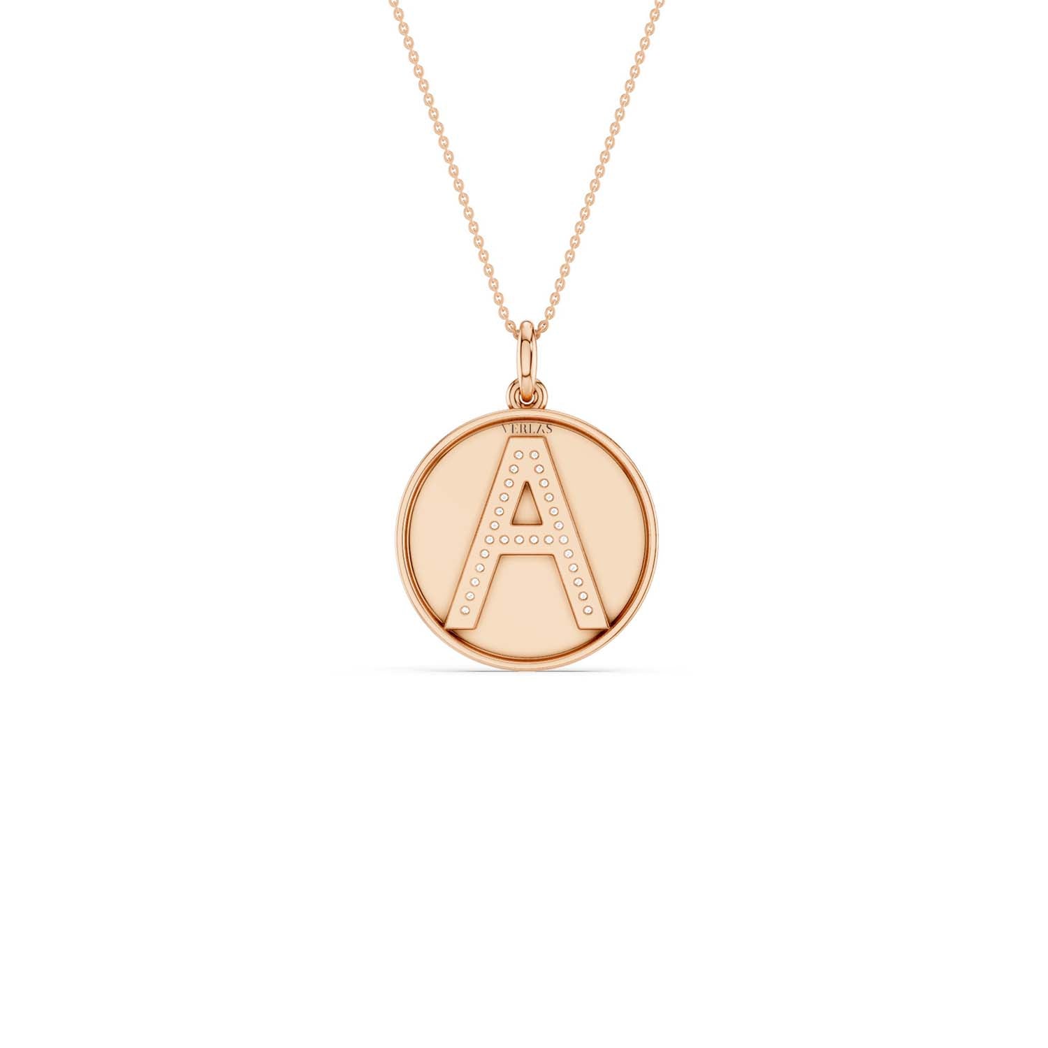 Diamond Initial Disc Necklace