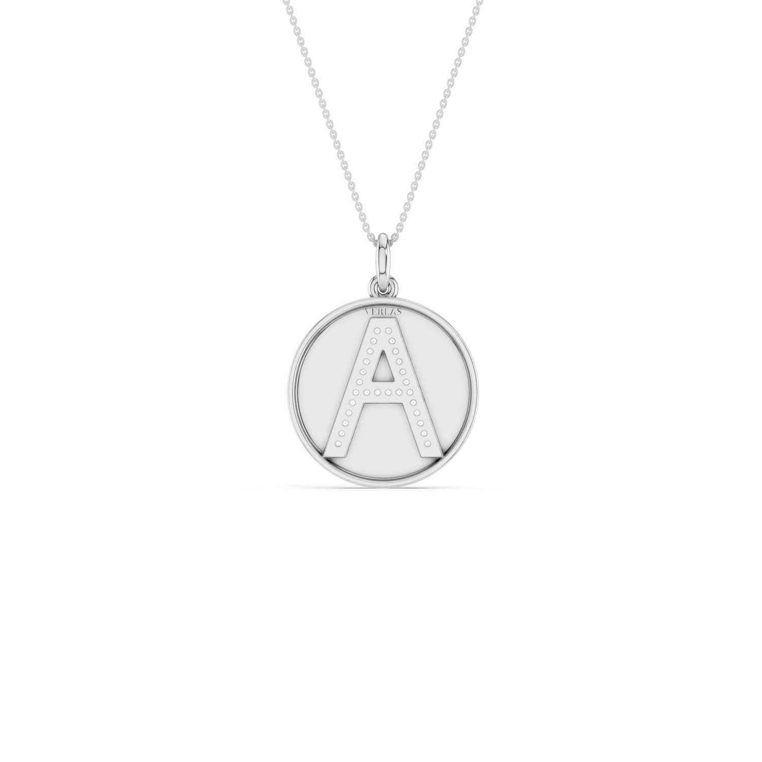 Diamond Initial Disc Necklace