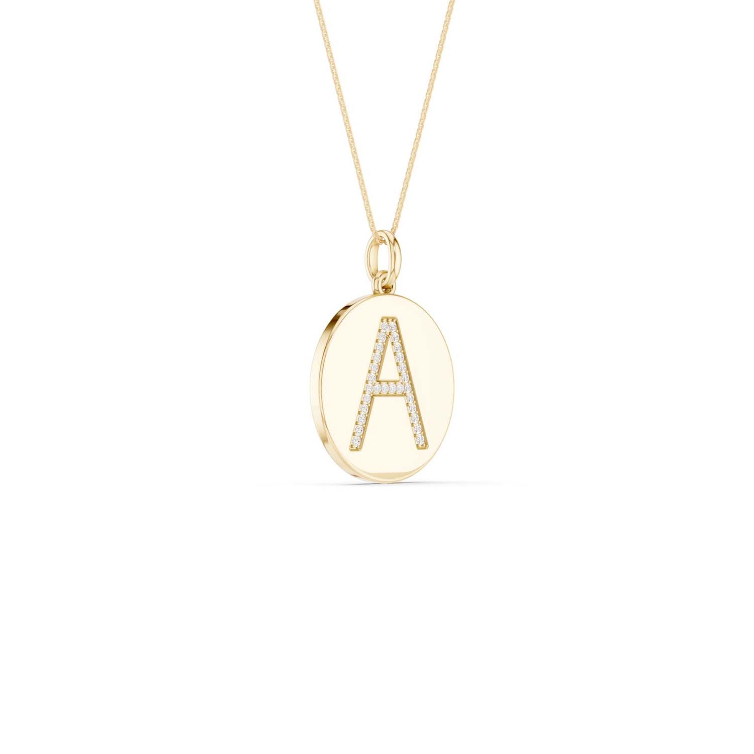 Diamond Initial Disc Necklace